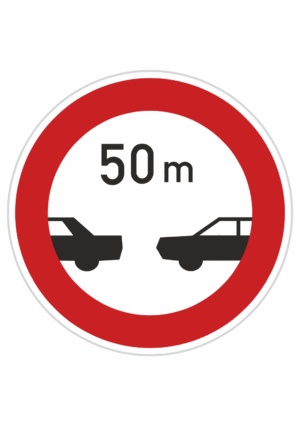 Dopravní značky plechové - Zákazové: Nejmenší vzdálenost mezi vozidly (B34)