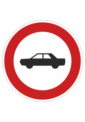 Dopravní značky plechové - Zákazové: Zákaz vjezdu osobních automobilů (B3b)