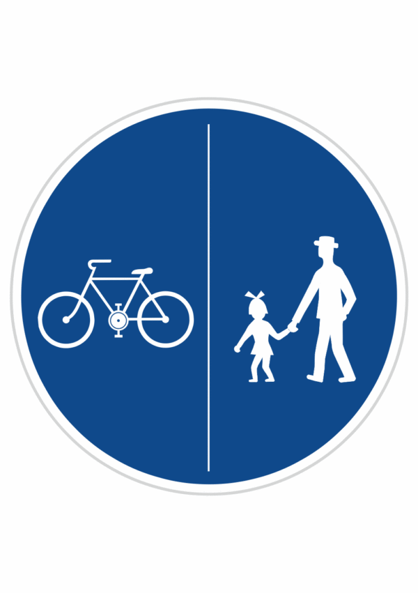 Dopravní značky plechové - Příkazové: Stezka pro chodce a cyklisty (C10a)