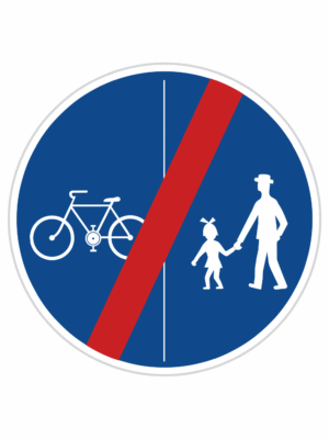 Dopravní značky plechové - Příkazové: Konec stezky pro chodce a cyklisty (C10b)