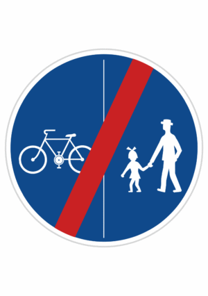 Dopravní značky plechové - Příkazové: Konec stezky pro chodce a cyklisty (C10b)