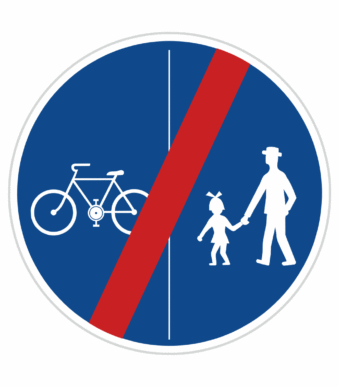Dopravní značky plechové - Příkazové: Konec stezky pro chodce a cyklisty (C10b)