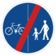 Dopravní značky plechové - Příkazové: Konec stezky pro chodce a cyklisty (C10b)
