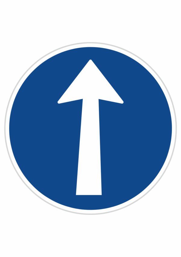 Dopravní značky plechové - Příkazové: Přikázaný směr jízdy přímo (C2a)
