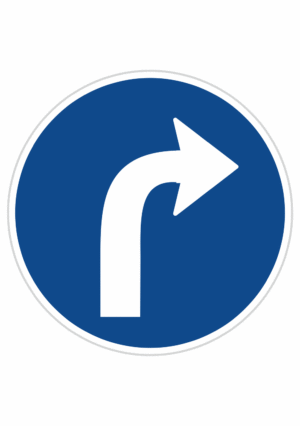 Dopravní značky plechové - Příkazové: Přikázaný směr jízdy vpravo (C2b)
