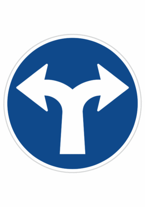Dopravní značky plechové - Příkazové: Přikázaný směr jízdy vpravo i vlevo (C2f)