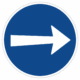 Dopravní značky plechové - Příkazové: Přikázaný směr jízdy vpravo (C3a)