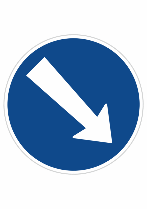 Dopravní značky plechové - Příkazové: Přikázaný směr objíždění vpravo (C4a)