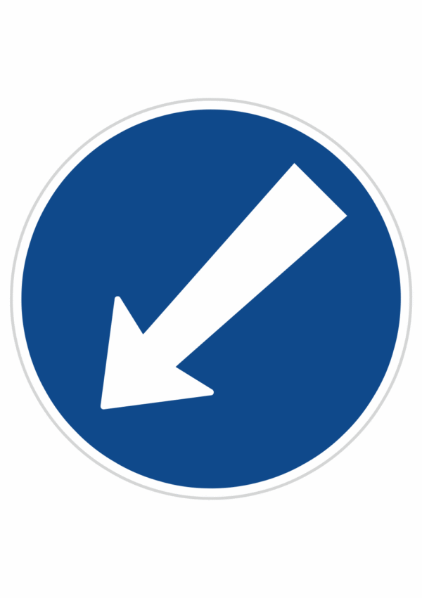 Dopravní značky plechové - Příkazové: Přikázaný směr objíždění vlevo (C4b)
