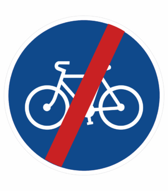 Dopravní značky plechové - Příkazové: Konec stezky pro cyklisty (C8b)
