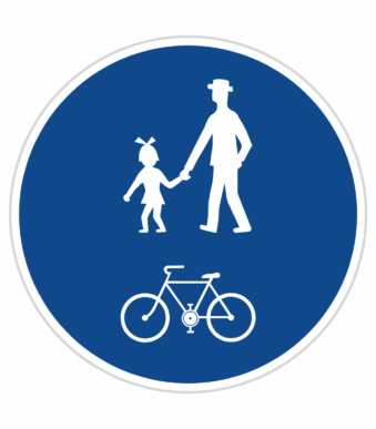 Dopravní značky plechové - Příkazové: Stezka pro chodce a cyklisty (C9a)