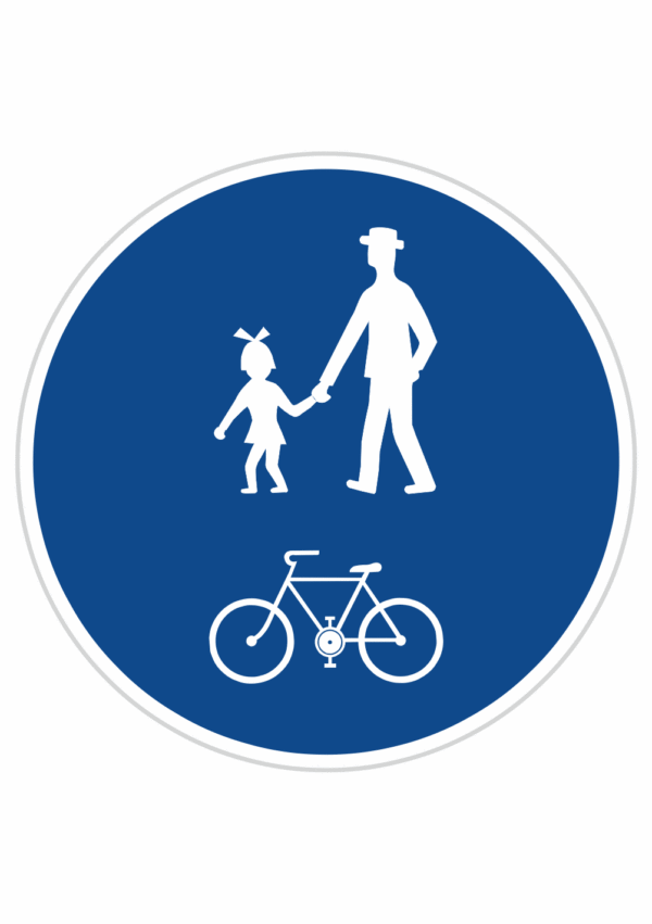 Dopravní značky plechové - Příkazové: Stezka pro chodce a cyklisty (C9a)