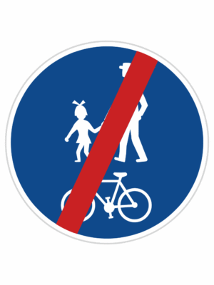 Dopravní značky plechové - Příkazové: Konec stezky pro chodce a cyklisty (C9b)