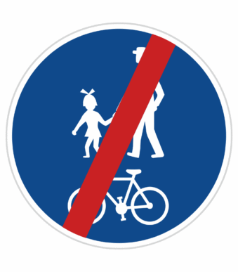 Dopravní značky plechové - Příkazové: Konec stezky pro chodce a cyklisty (C9b)