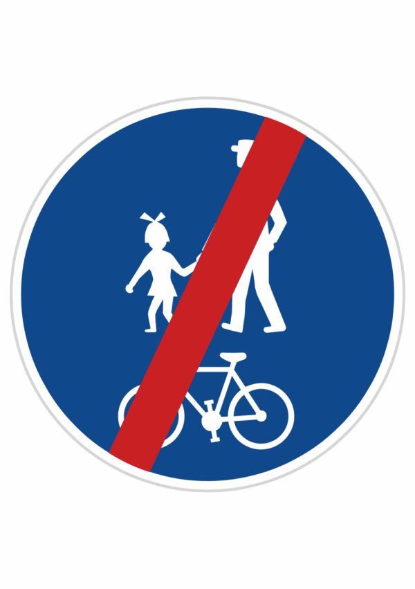 Dopravní značky plechové - Příkazové: Konec stezky pro chodce a cyklisty (C9b)