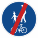 Dopravní značky plechové - Příkazové: Konec stezky pro chodce a cyklisty (C9b)