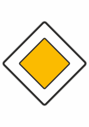 Dopravní značky plechové - Značky upravující přednost: Hlavní pozemní komunikace (P2)