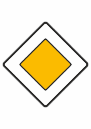 Dopravní značky plechové - Značky upravující přednost: Hlavní pozemní komunikace (P2)