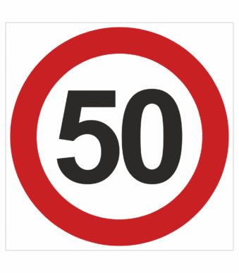 Dopravní značky plastové: Maximální povolená rychlost 50 km/h