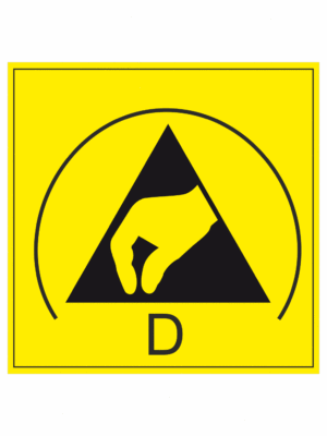 Značení ESD - Elektrostatika: D - elektrostaticky ztrátový