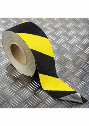 Protiskluzové pásky a desky - Abrazivní pásky: Protiskluzová páska na nerovné povrchy žlutočerná