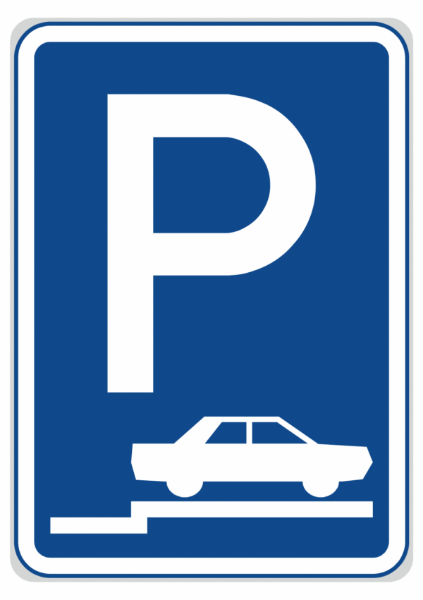 Dopravní značky plechové - Informativní: Parkoviště s kolmým nebo šikmým stáním na chodníku (IP11d)
