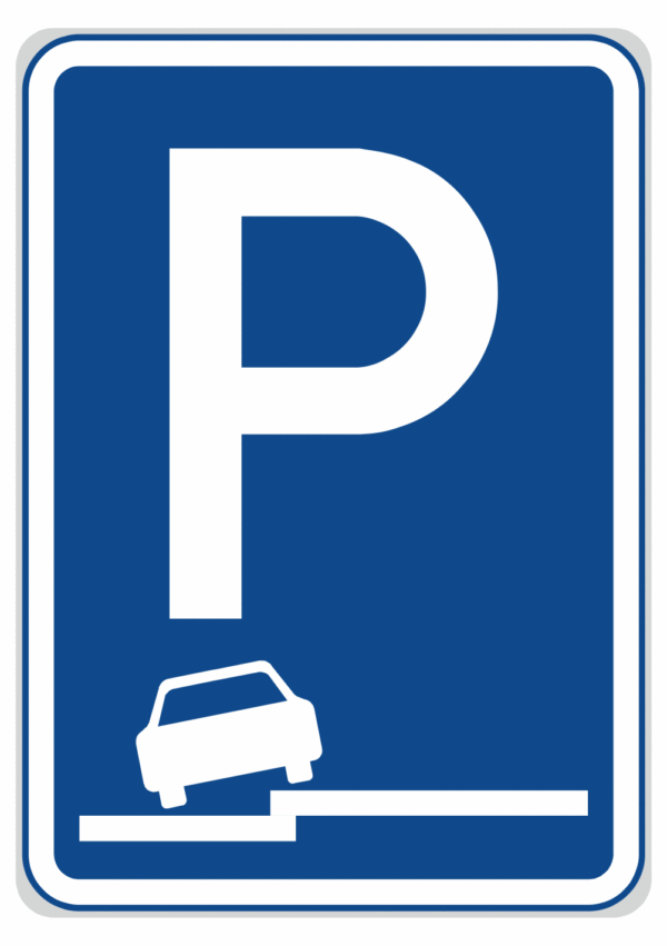 Dopravní značky plechové - Informativní: Parkoviště s částečným stáním na chodníku podélné (IP11g)