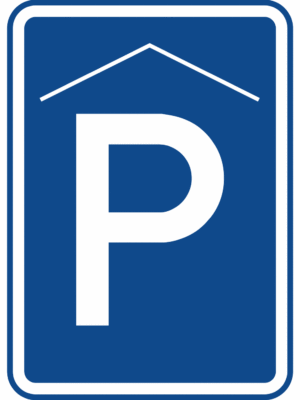 Dopravní značky plechové - Informativní: Kryté parkoviště (IP13a)