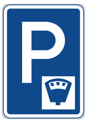 Dopravní značky plechové - Informativní: Parkoviště s parkovacím automatem (IP13c)