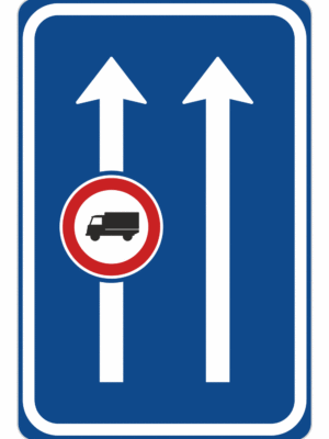 Dopravní značky plechové - Informativní: Omezení v jízdním pruhu (IP21a)