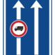 Dopravní značky plechové - Informativní: Omezení v jízdním pruhu (IP21a)