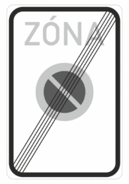 Dopravní značky plechové - Informativní: Konec zóny s dopravním omezením (IP25b)