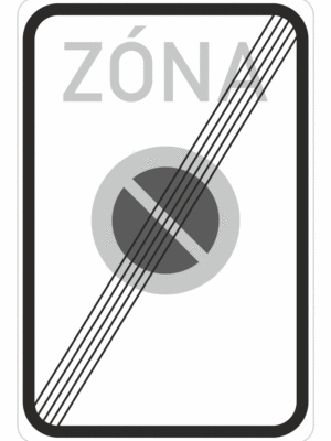 Dopravní značky plechové - Informativní: Konec zóny s dopravním omezením (IP25b)