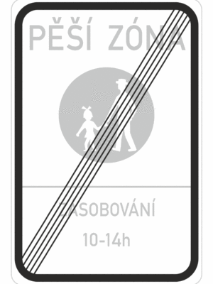 Dopravní značky plechové - Informativní: Konec pěší zóny (IP27b)