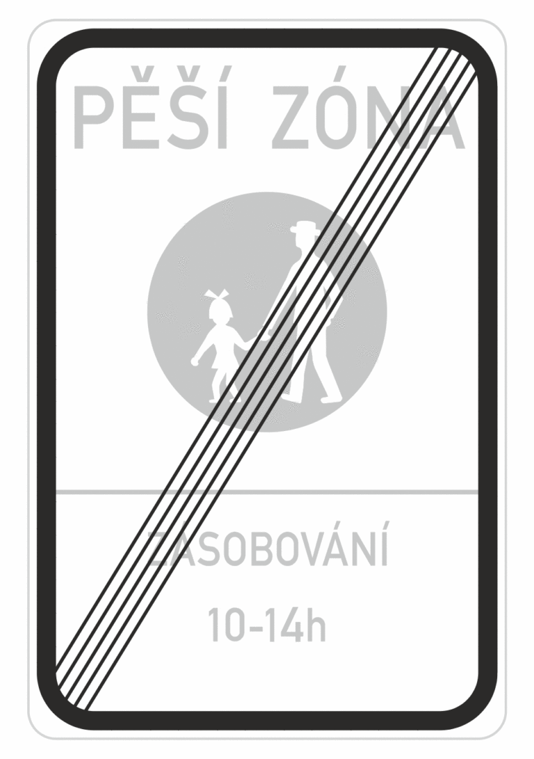 Dopravní značky plechové - Informativní: Konec pěší zóny (IP27b)