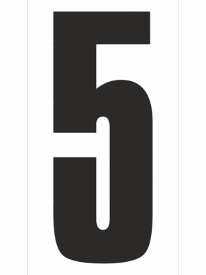 Čísla a písmena - Číslo na magnetické fólii: 5