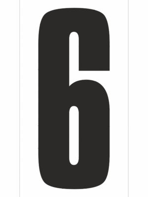 Čísla a písmena - Číslo na magnetické fólii: 6