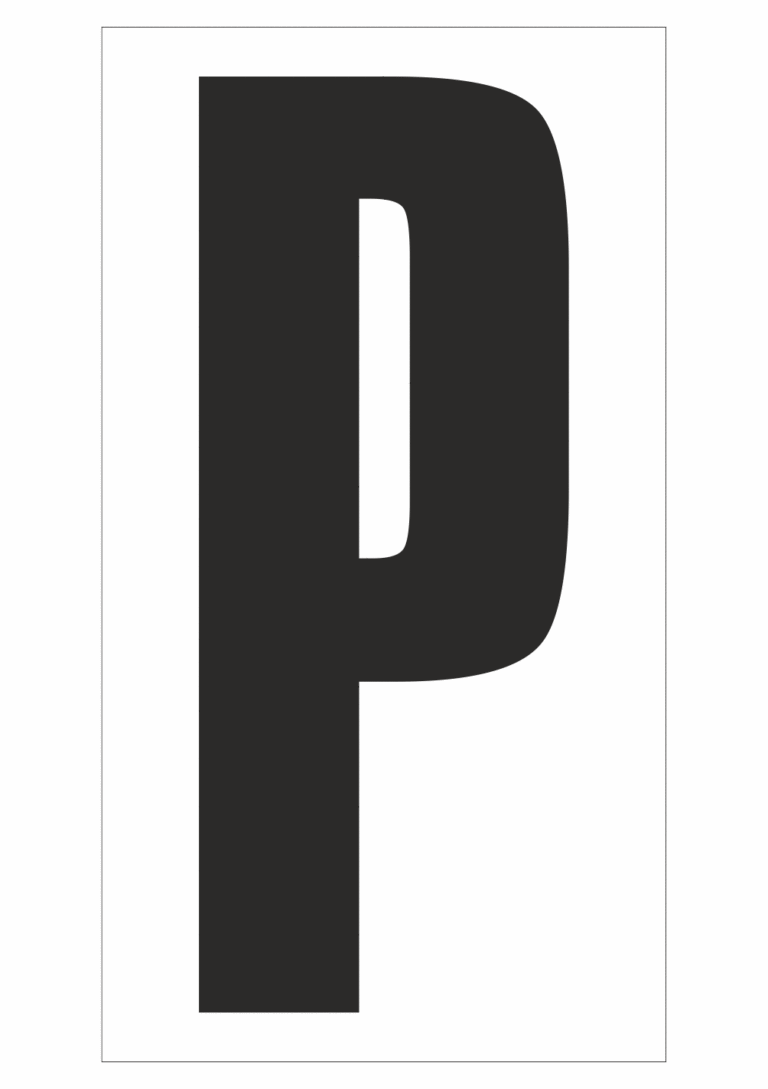 Čísla a písmena - Písmeno na magnetické fólii: P