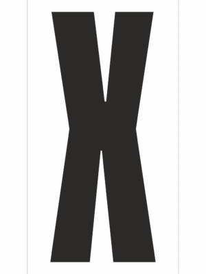 Čísla a písmena - Písmeno na magnetické fólii: X
