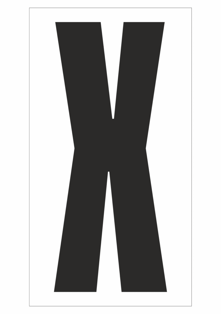 Čísla a písmena - Písmeno na magnetické fólii: X