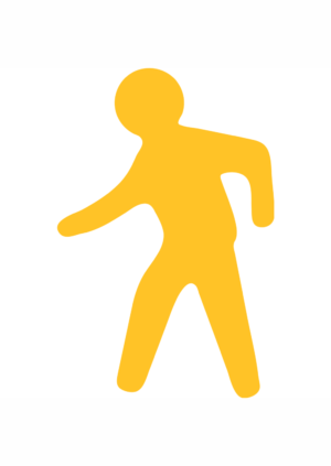 Podlahové pásky a značky - PermaRoute tvary: Chodící muž žlutý