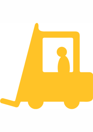 Podlahové pásky a značky - PermaRoute tvary: Vysokozdvižný vozík žlutý