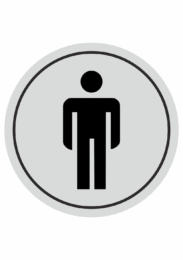 Značení budov, prostorů a vstupů - Označení místnosti (Piktogramy): WC muži (Stříbrná)