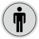 Značení budov, prostorů a vstupů - Označení místnosti (Piktogramy): WC muži (Stříbrná)