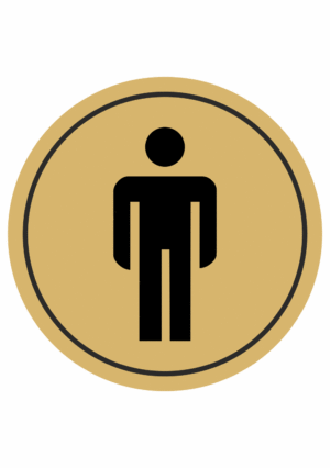Značení budov, prostorů a vstupů - Označení místnosti (Piktogramy): WC muži (Zlatá)
