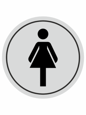 Značení budov, prostorů a vstupů - Označení místnosti (Piktogramy): WC ženy (Stříbrná)