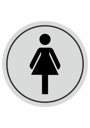 Značení budov, prostorů a vstupů - Označení místnosti (Piktogramy): WC ženy (Stříbrná)