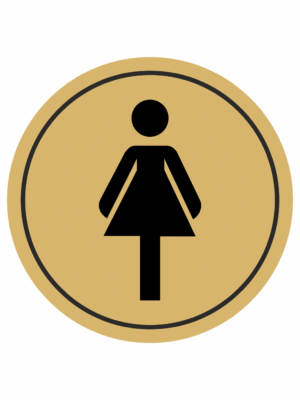 Značení budov, prostorů a vstupů - Označení místnosti (Piktogramy): WC ženy (Zlatá)