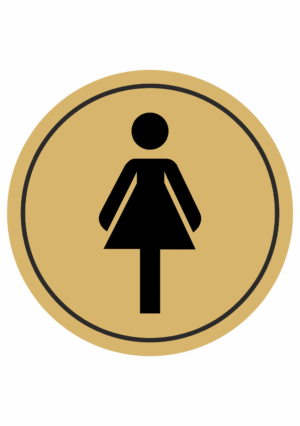 Značení budov, prostorů a vstupů - Označení místnosti (Piktogramy): WC ženy (Zlatá)