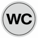 Značení budov, prostorů a vstupů - Označení místnosti (Piktogramy): WC (Stříbrná, Kruh)